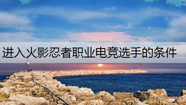 进入火影忍者职业电竞选手的条件